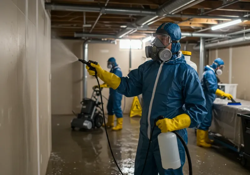 Basement Sanitization and Antimicrobial Treatment process in Union City, OH