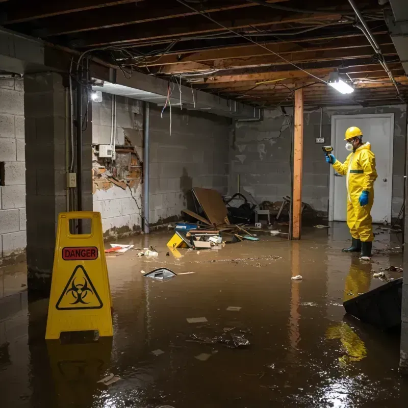 Flooded Basement Electrical Hazard in Union City, OH Property